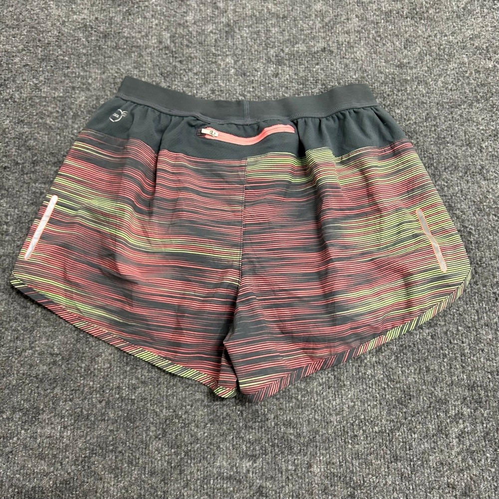 Puma Shorts Womens Size M Gray Pink Striped Athletic Running Gym Workout DryCell